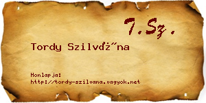 Tordy Szilvána névjegykártya